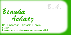 bianka achatz business card